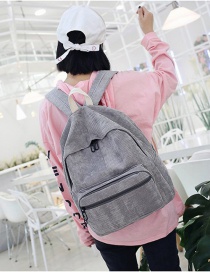 Fashion Light Gray Zipper Decorated Backpack