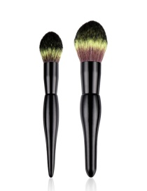 Fashion Green+black Round Shape Decorated Makeup Brush (2 Pcs)