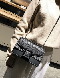 Fashion Black Square Pattern Decorated Shoulder Bag
