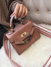 Fashion Pink Lock Decorated Shoulder Bag