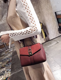 Fashion Red Button Decorated Shoulder Bag
