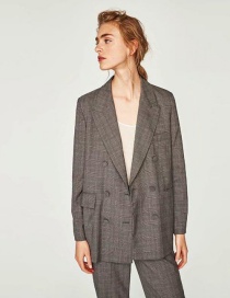 Fashion Gray Buttons Decorated Coat