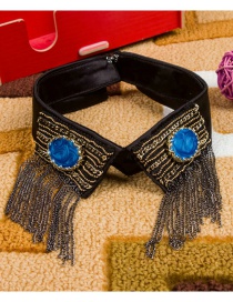 Fashion Black Tassel Decorated Fake Collar