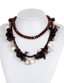 Fashion Coffee Triangle Shape Decorated Necklace