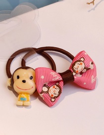 Fashion Pink Monkey Shape Decorated Hair Band (1pair)