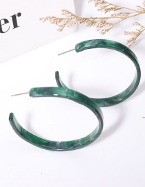 Fashion Green Circular Ring Shape Decorated Earrings