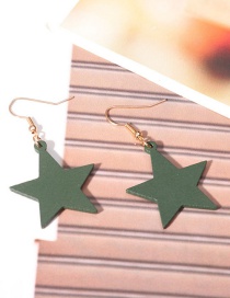 Fashion Green Pentagram Shape Decorated Earrings