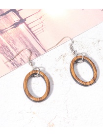 Fashion Coffee Circular Ring Decorated Pure Color Earrings