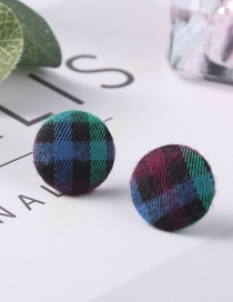 Fashion Green Grid Pattern Decorated Earrings