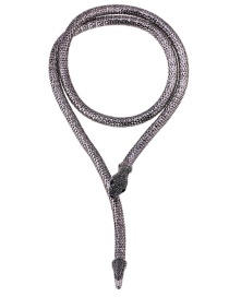 Vintage Gun Balck Snake Shape Design Long Necklace