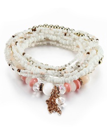 Vintage White Beads Decorated Multi-layer Tassel Bracelet