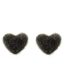 Fashion Olive Heart Shape Decorated Pure Color Earrings