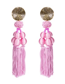 Trendy Pink Balls Shape Decorated Long Tassel