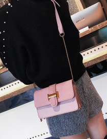 Fashion Pink Square Shape Decorated Shoulder Bag