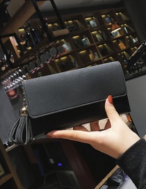 Fashion Black Tassel Decorated Wallet