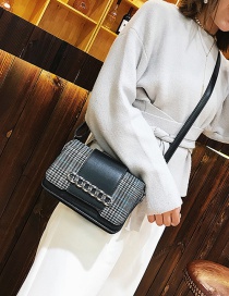Fashion Black Grid Pattern Decorated Shoulder Bag