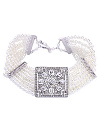 Fashion White Pearls Decorated Multi-layer Choker