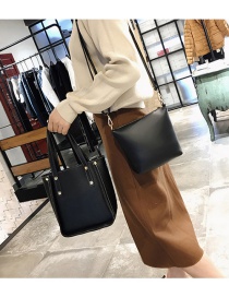 Fashion Black Bucket Shape Design Pure Color Bags(2pcs)