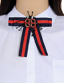 Fashion Navy Ladybug Shape Decorated Brooch