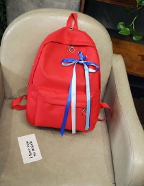 Fashion Red Ribbons Decorated Simple Backpack