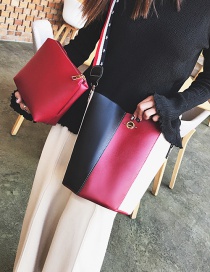 Fashion Red Start Pattern Decorated Shoulder Bag(2pcs)