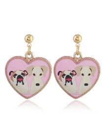 Lovely Pink Heart Shape Decorated Earrings