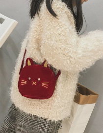 Lovely Red Cat Shape Decorated Bag