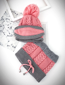 Lovely Pink Color-matching Decorated Bib Scarf