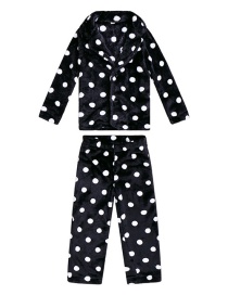 Fashion Black Dot Shape Decorated Pajamas For Child (1suit)