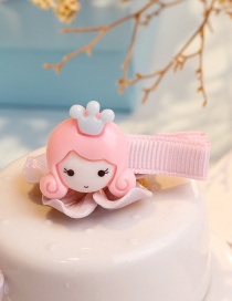 Fashion Pink Girl Shape Decorated Hair Clip