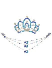 Fashion Blue Crown Shape Decorated Hair Clip(2 Pcs )