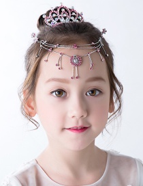 Fashion Pink Flower&crown Shape Decorated Hair Clip(2 Pcs )