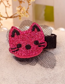 Cute Red Cat Shape Decorated Hair Clip