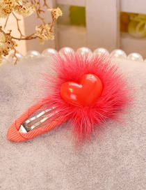 Fashion Red Heart Shape Decorated Bowknot Hair Clip