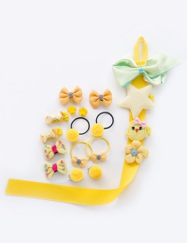 Fashion Yellow Bowknot Shape Decorated Hair Clip(18pcs)