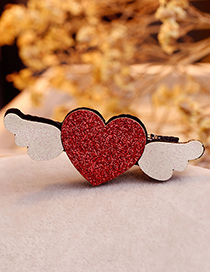 Lovely Red Heart Shape Decorated Hair Clip