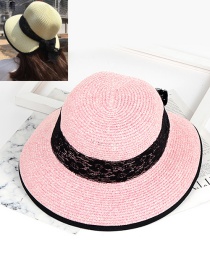 Fashion Pink Lace Decorated Hat