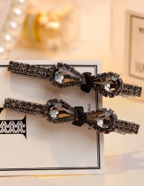 Lovely Black Diamond Decorated Bowknot Shape Hair Clip(2pcs)