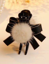 Fashion Beige Fuzzy Ball Decorated Pom Hair Clip