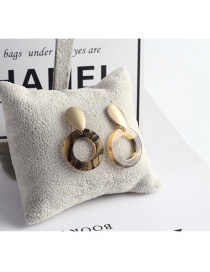 Trendy Champagne Circular Ring Decorated Earrings