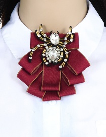 Fashion Red Spider Shape Decorated Bowknot Brooch