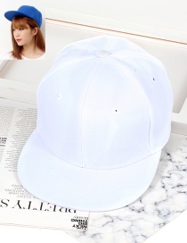 Trendy White Pure Color Decorated Hip-hop Cap