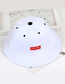 Trendy White Letter Fuck Decorated Fisherman Hat