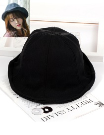 Fashion Black Pure Color Decorated Hat