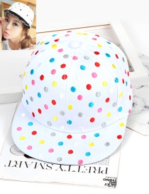 Fashion White Dot Shape Decorated Hat