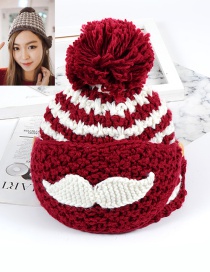 Fashion Claret-red Moustache Shape Decorated Hat
