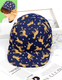 Fashion Dark Blue Leopard Shape Decorated Hat