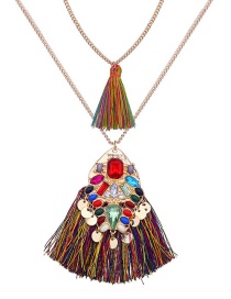 Fashion Multi-color Geometric Shape Decorated Necklace