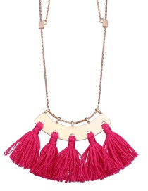 Fashion Plum Red Tassel Decorated Necklace
