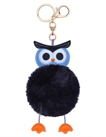 Fashion Black Owl Shape Decorated Keychain